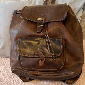 Genuine Leather Backpack Unbranded
